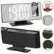 KRUMAD Réveil projecteur, radio-réveil numérique avec fonction de projection, horloge LED, fonction de charge USB, affichage 12/24 heures, fonction snooze, réveil pour chambre à coucher