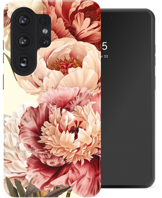 Selencia Hoesje - Geschikt voor Samsung Galaxy S26 Ultra - Backcover met Magnetische Ring - Vintage Peony