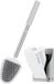 Verbopan Brosse WC, brosse WC en silicone, acier inoxydable, porte-brosse WC, blanc gris