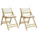 Chaises de bistrot 2 pièces pliables avec coussins bambou crème blanc