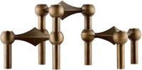 Stoff Nagel Bougeoir H6.5cm D10.2cm Bronzed Brass Set de 3