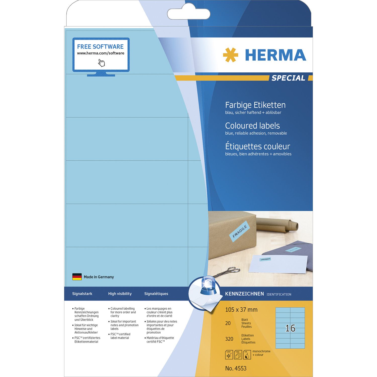 HERMA 4553 - Etiket - blauw
