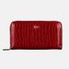 Portefeuille femme en cuir verni gaufré crocodile rouge