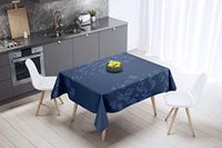 Bonamaison Tafelkleed, Anti-Mold, Sneldrogend, Waterdicht, 100% Polyester Tafellaken, Blauw, 140 x 140 Cm