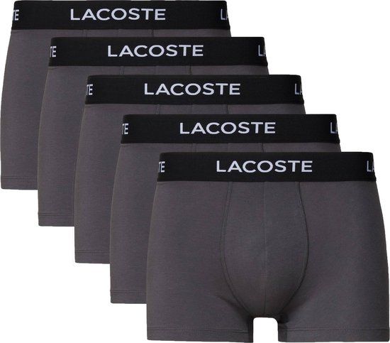 Lacoste Casual Boxershorts Mannen - Maat M - 5-Pack - Donkergrijs/Zwart