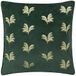 Paoletti Guilded Palms Geborduurd Veer Gevuld Kussen - Smaragd - 45x45cm