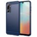 Coque Samsung Galaxy M16/F36 en TPU Brossé - Fibre de Carbone - Bleue