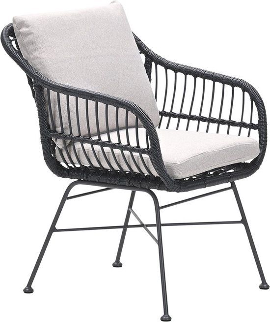Garden Impressions Lucas Dining Chair - Desert Sand - Black - 2 Cushions