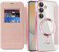 Techsuit Hoesje geschikt voor Samsung Galaxy S24 FE - SmartMag Book Wallet Case - Geschikt voor MagSafe - Roze