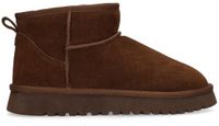 Manfield - Dames - Donkerbruine suède snowboots - Maat 40