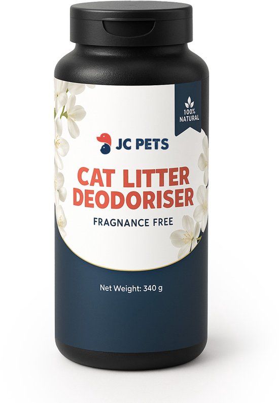JC Pets Kattenbak Geurverdrijver – Actieve Koolstof Geurabsorbeerder – Frisse Kattenbak Zonder Geurtjes – 350g Pot – Geschikt voor Automatische en Gewone Kattenbakken