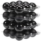 Othmar Decorations Kleine kerstballen - 72x st - zwart - D4 cm - glas