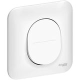 Schneider Electric Ovalis Interrupteur Va-et-vient 10A à encastrer blanc complet avec plaque bornes auto fixation vis