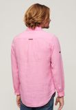 Superdry Casual linnen overhemd met lange mouwen Heren Fuchsia Pink XXL