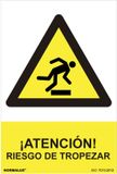 Normaluz Bord Atención riesgo de tropezar PVC (30 x 40 cm)