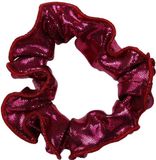 Snowflake Hair Scrunchie Mystique Glansstof Fuchsia Bordeaux