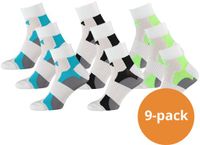 Xtreme Sockswear Fietssokken Quarter - 9 paar Witte fiets sokken - Enkelhoogte - Maat 35/38