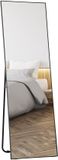 Homcom Spiegel op ware grootte - 50x4x160cm - Glas - Zwart