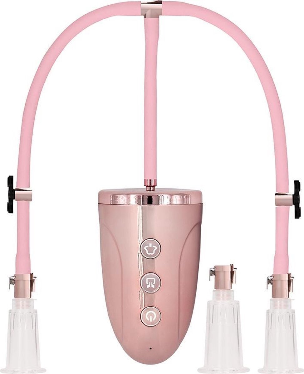 Shots - Pumped Automatic Rechargeable Clitoral & Nipple Pump Set - L - Pink