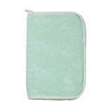 Trois Kilos Sept Bescherming voor gezondheidsboekje voor baby's – moederschap – geboorte – ritssluiting – binnenkleppen – watergroen – beige rand – oceaanmotief – 25 x 17,5 cm