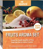 Aquatural Fruits Aroma Set - Badzout met Fruit Aroma's & Dode Zeezout - Sinaasappel, Citroen, Bessen