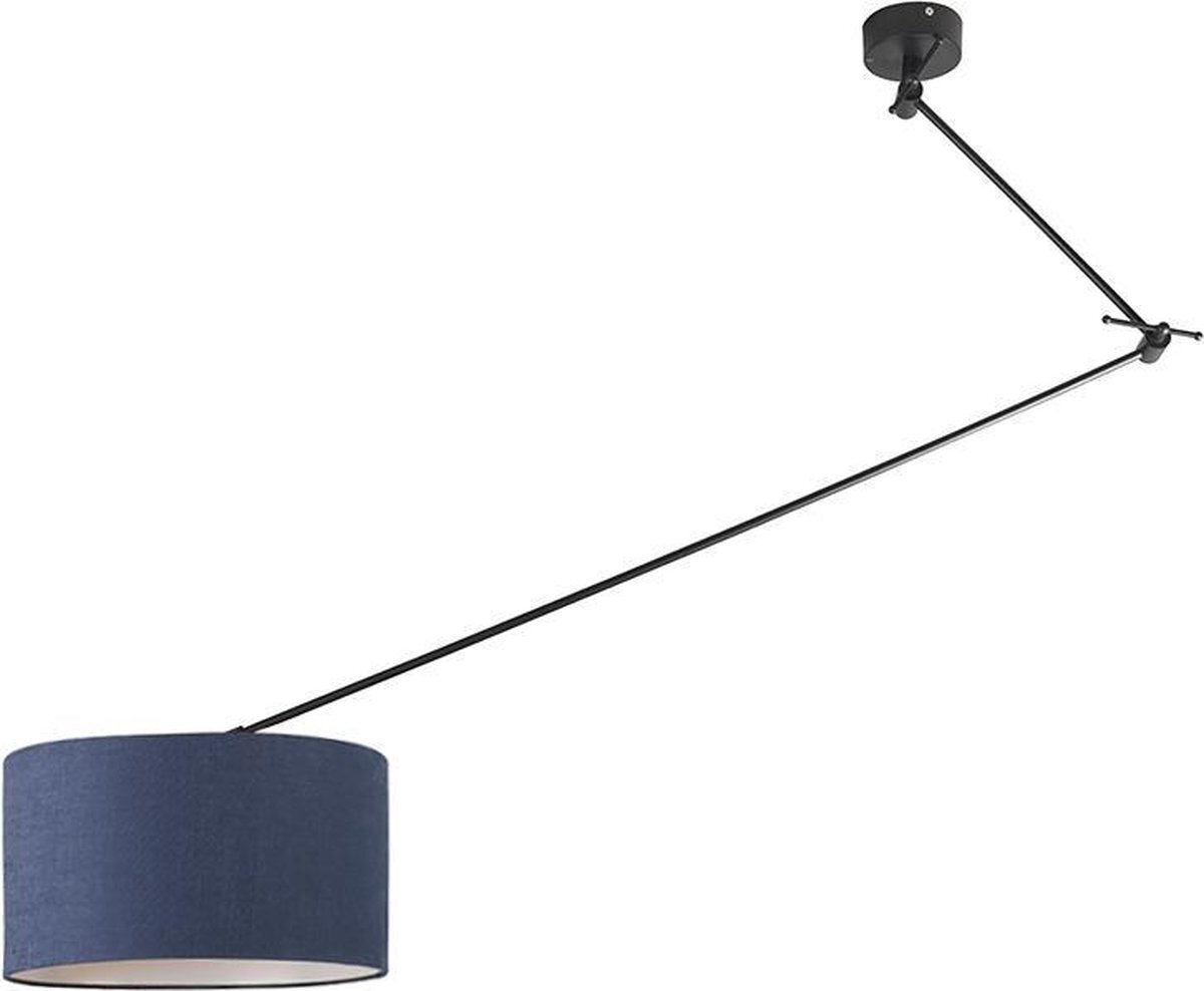 QAZQA blitz - Moderne Hanglamp voor boven de eettafel | in eetkamer - 1 lichts - L 1000 mm - Blauw - Woonkamer | Slaapkamer | Keuken