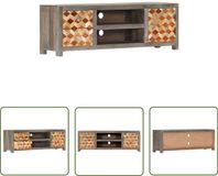 vidaXL Tv-meubel 120x30x40 cm massief mangohout grijs