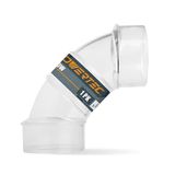 POWERTEC 70336V 2-1/2" OD 90 graden elleboog - ABS Plastic Stof Collector Connector (Clear)
