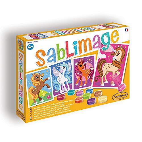 SentoSphere 3908812 Sablimage zandbeeld-creatieve set voor kinderen, motief eenhoorn, oranje
