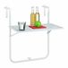 Relaxdays Balkontafel Inklapbaar, Verstelbaar in 3 Hoogtes, Hangend, Kunststof met Houtlook, B x D: 59,5 x 35,5 cm, Wit
