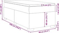 vidaXL Boxspringbed met matras, fluweel, lichtgrijs, 90x190 cm