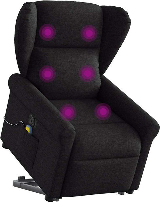 vidaXL Sta-op-massagestoel elektrisch verstelbaar stof zwart