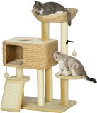 PawHut Kattenkrabpaal Hout 60x40x98cm Beige