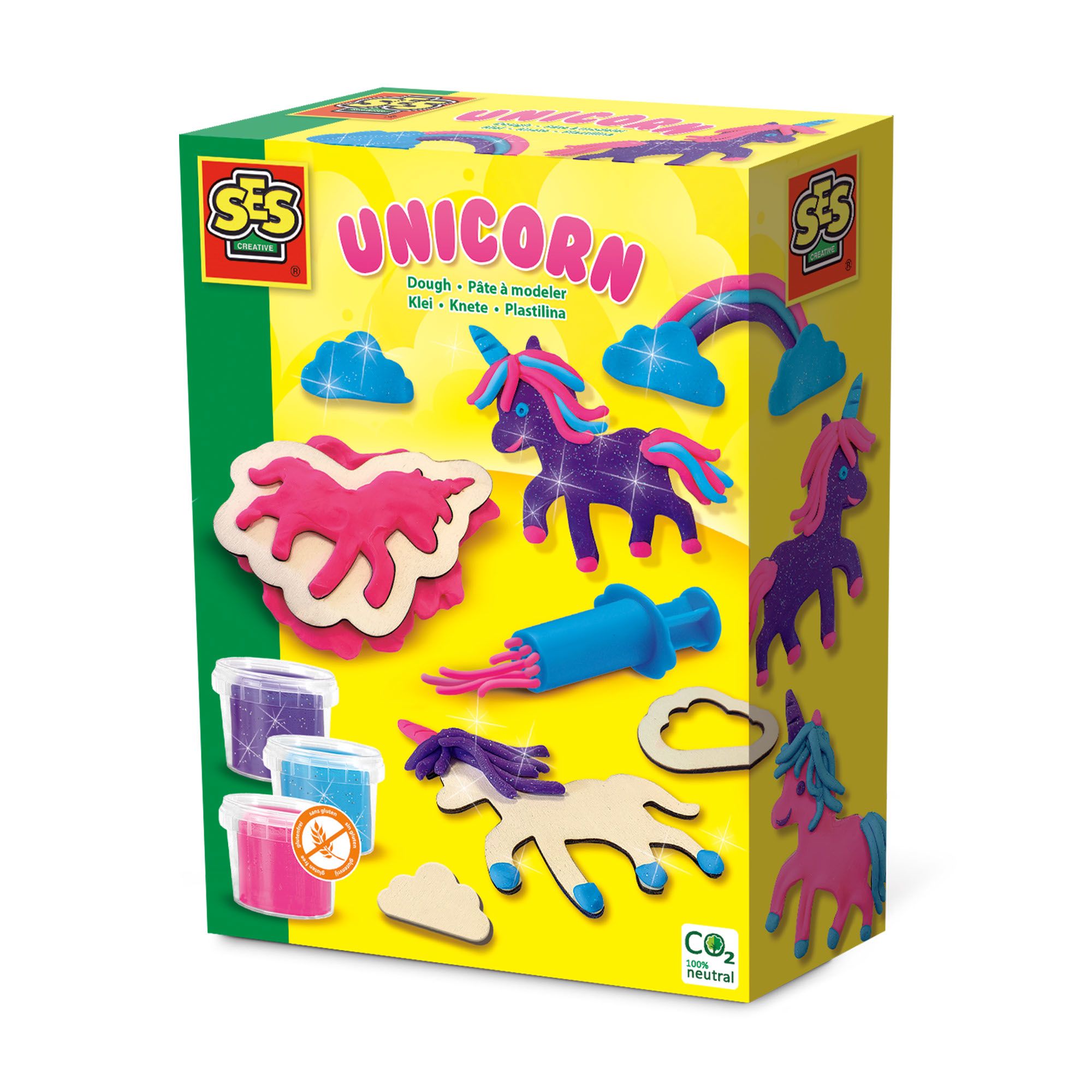 SES Creative Klei - Unicorns neon glitter