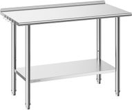 VEVOR Gasto Werktafel 1219 X 610 X 894 mm, Roestvrijstalen Tafel met 2 Niveaus