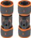 Wan GmbH Raccord de tuyau d'arrosage - Connecteur Stop-eau - Régler le débit d'eau - Vanne intégrée - 12 mm - Noir Orange