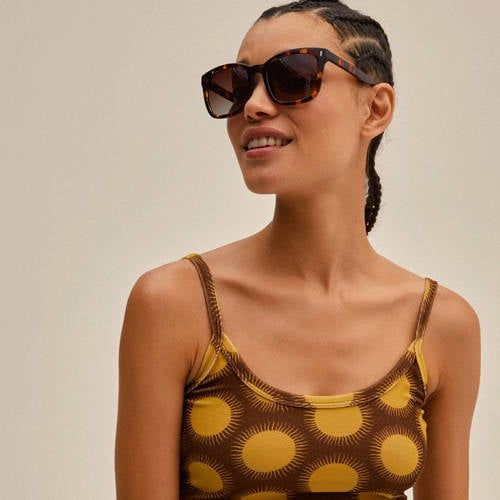 PILGRIM zonnebril Katya met tortoise print bruin