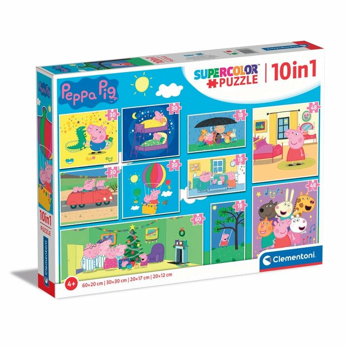 Clementoni Peppa Pig 10 in 1 Legpuzzel - Cartoon Puzzel voor Kinderen