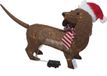 Christmas Decoration Kerstverlichting figuur hond/teckel met kerstmuts 70 cm 40 LED warm wit licht