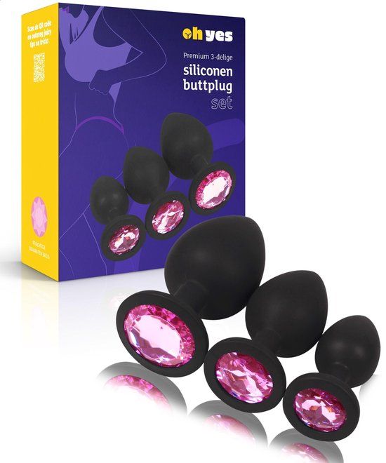 Siliconen Buttplugs Set 3-Delig - Roze