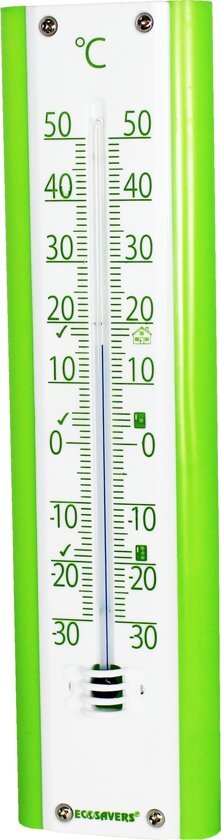 Ecosavers Thermometer Binnen en Buiten met advieswaarden voor vriezer koelkast en woonkamer - hoge kwaliteit