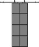 vidaXL Schuifdeur met beslagset 76x205 cm gehard glas zwart