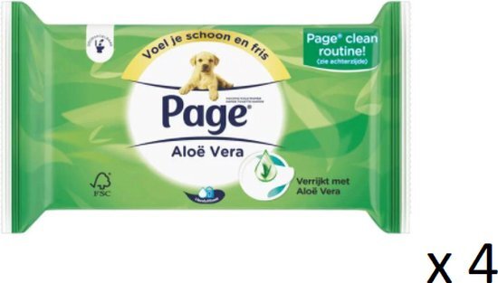 Page - Alo&#235; Vera - Vochtig Toiletpapier - 4 Pakjes