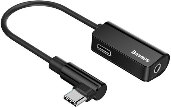 BASEUS - Type-C naar Type-C en 3.5 mm Jack Audio Converter - Adapter - Zwart