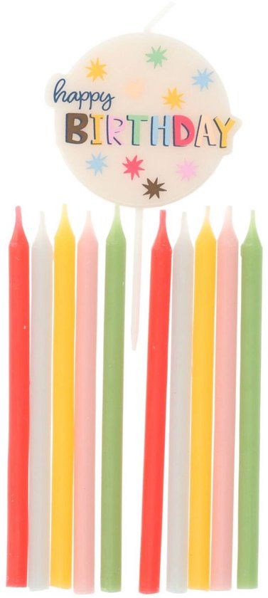 Folat Kaarsen Set Starburst Happy Birthday (11 stuks)