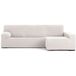ECOMMERC3 Bankhoes voor chaise longue, lang hoekdeel rechts, zeer elastisch, bi-elastisch, bankovertrek, chaise long, kleur ecru met schuim en elastieken voor aanpassing rechts of links
