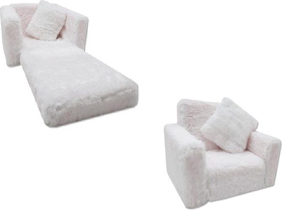Viking Choice Kinder Slaapbank - Wit Pluche - 100cm
