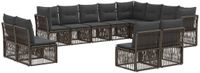 vidaXL Tuinbankenset 12 st Grijs poly rattan