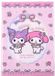 Sakami Merchandise Sanrio Carnet Kuromi & My Melody Pastel Fleur Holographique à Carreaux Papeterie