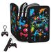 Housse pour manette de jeu avec 3 compartiments, design de manette de jeu, 55 boucles